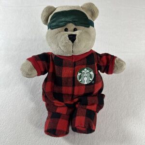 Starbucks 2020 Bearista Plush Teddy Bear Flannel Pajamas Logo